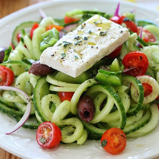 spiralized-Greek-cucumber-salad